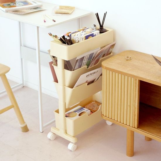 국내생산 모던슬림 북트롤리 4단-6단 이동식 책꽂이
