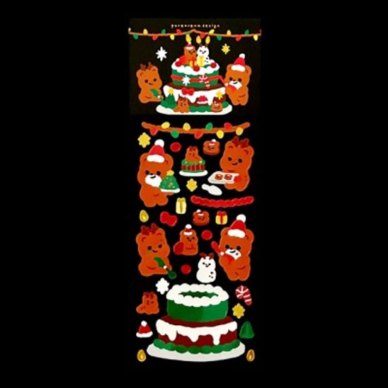 크리스마스 케이크 꾸미기 광택 스티커