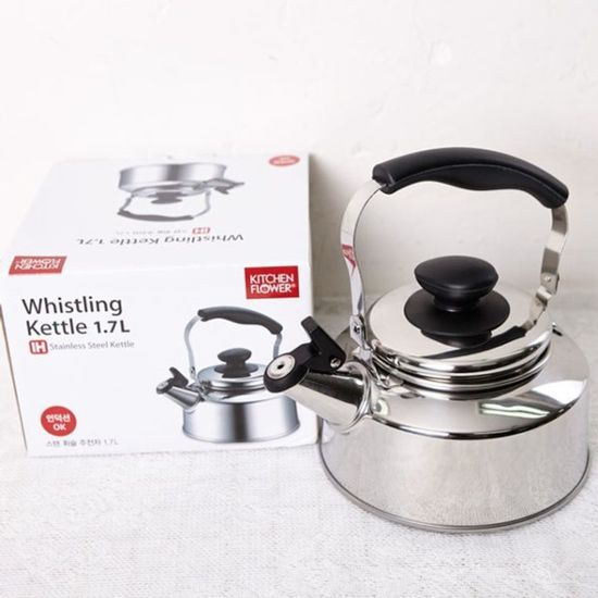 생활용품 물 보리차 끓이는 스텐 휘슬 주전자 1.7L[W5