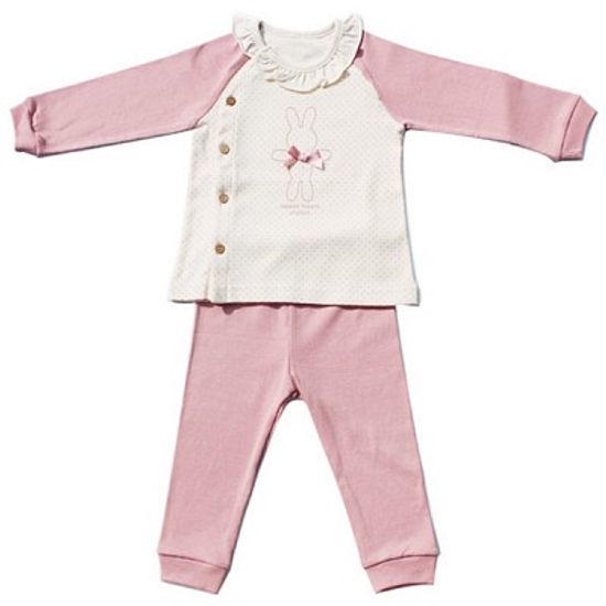 [0개월-18개월용]오가닉 핑크래빗 상하복