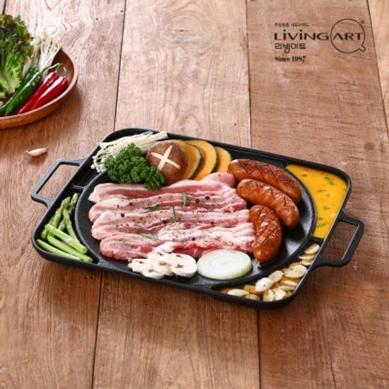 [리빙아트] 국내생산 IH 멀티 사각 그리들팬