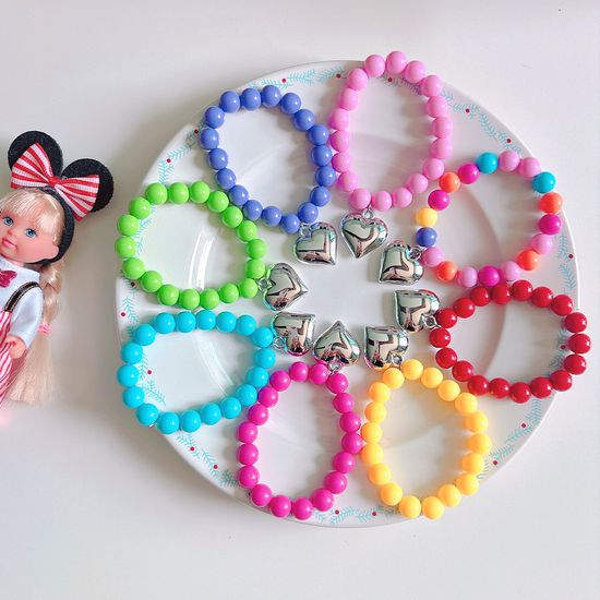 실버 하트 비즈 팔찌(8컬러)