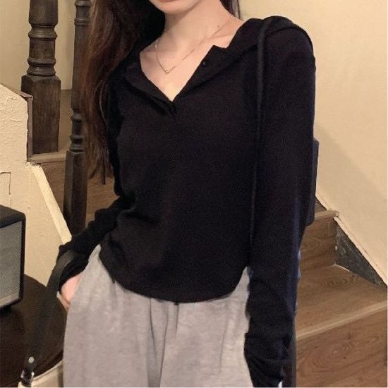 여성 긴팔 단추 후드티 UC-0033(WCCCF21)