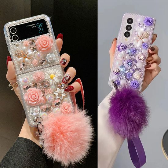 갤럭시z플립 폴드 7 6 5 4 3 로즈 보석 데코덴 케이스