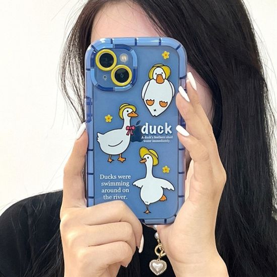 아이폰 14 13 12 11 야광 프레임 댄싱 오리 케이스