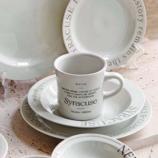 시라쿠스 레터링 오목머그 420ml 2color 택