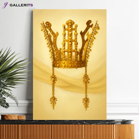 신라 금관 왕관 돈들어오는 인테리어 그림 거실 액자