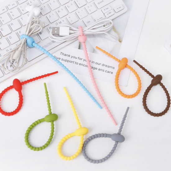 실리콘 케이블타이 선정리 재사용 피넛형 30개