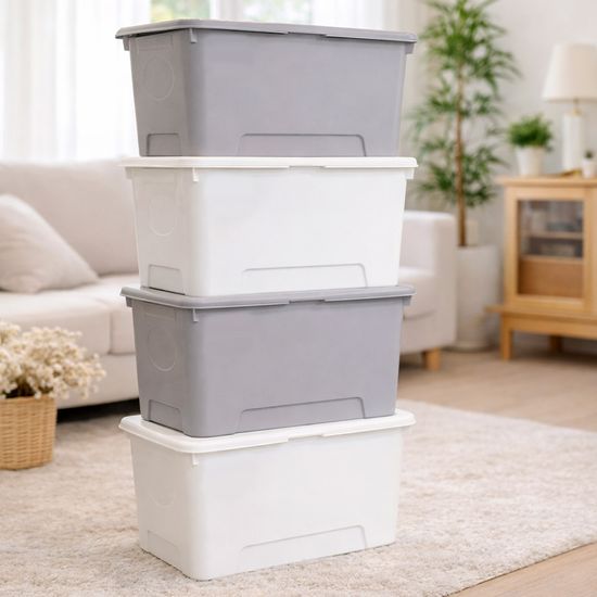 탑백 대형 리빙박스 52L 2P 대용량 옷 정리함(네임텍)