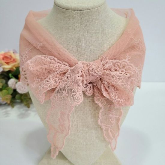 [애슬릿]꽃 레이스 마름모 롱 스카프 여성 봄 간절기