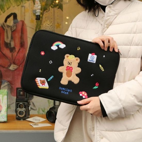 핑크풋 댄싱베어노트북파우치