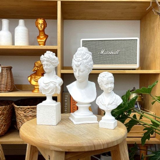 감성 조각상 오브제 빈티지 엔틱 크랙 소년 석고상