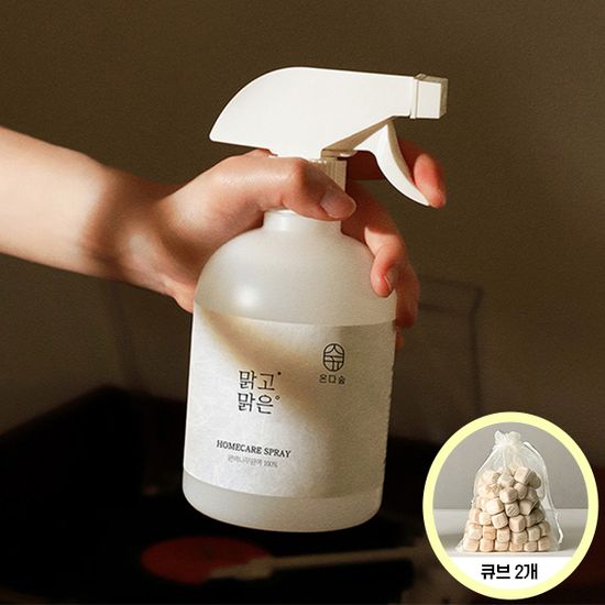 온다숲 냄새제거 섬유 탈취제 500ml+편백큐브100g