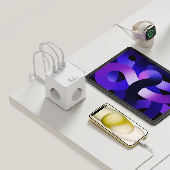 무아스 더 큐브 마그넷 3구 USB 고용량 멀티탭 C타입