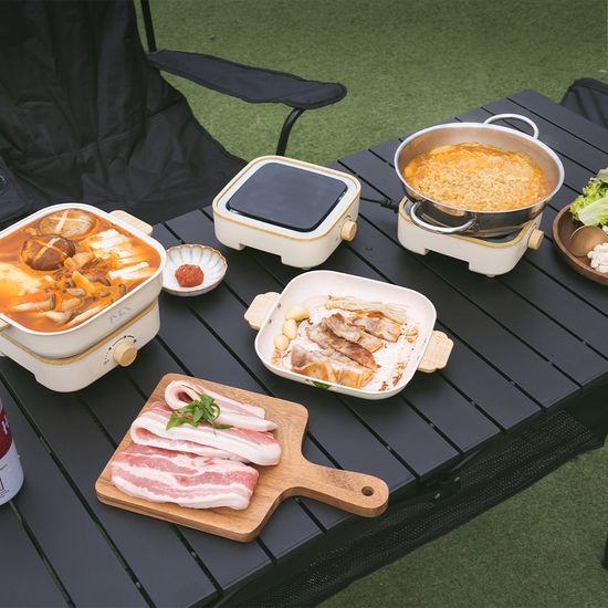 미라스 2in1멀티쿠커 전기 그릴팬 전골냄비 CA-2W15WH