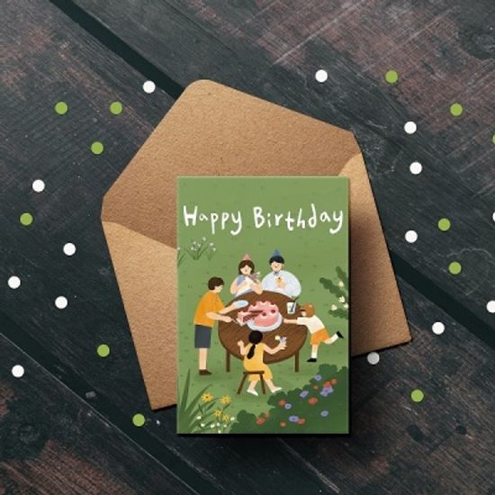 생일카드 Happy birthday ( 가족 ) 캘리그라피