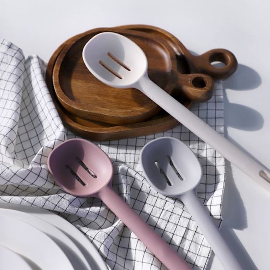 커즈 실리콘 타공 볶음 요리 스푼 3color 택1p