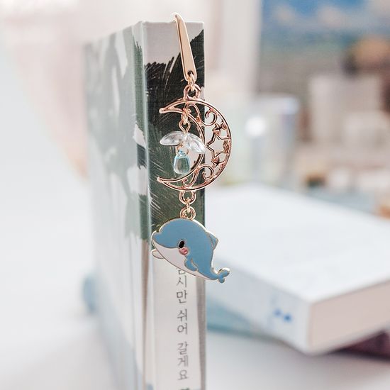 돌고래 책갈피 금속 북마크