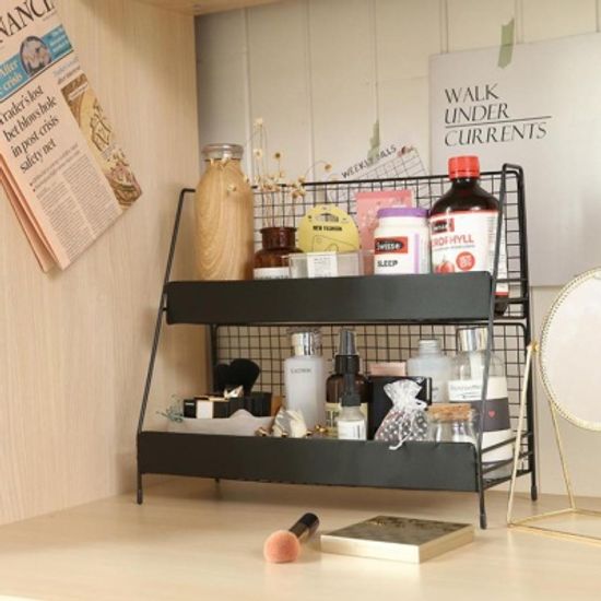 주방 책상 인테리어 2단 멀티 철제수납선반 4color