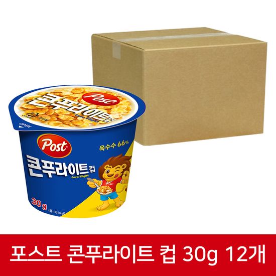 포스트 컵 시리얼 콘푸라이트컵 30g 12개 (1박스)