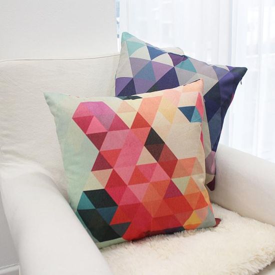 러프 소파 쿠션(솜포함) 45x45 레인보우스칸디 A 2P