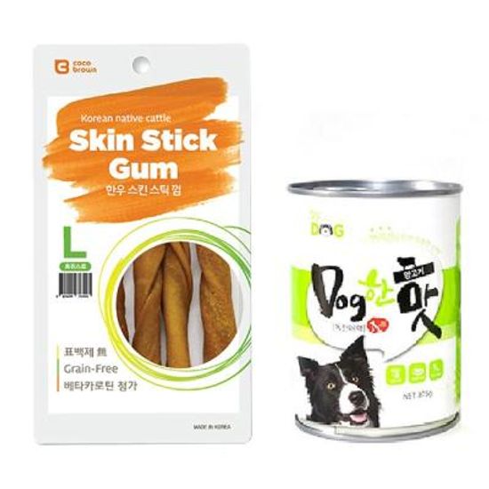 애견 주식 양고기캔 한우껌 2종 세트 CH1417949