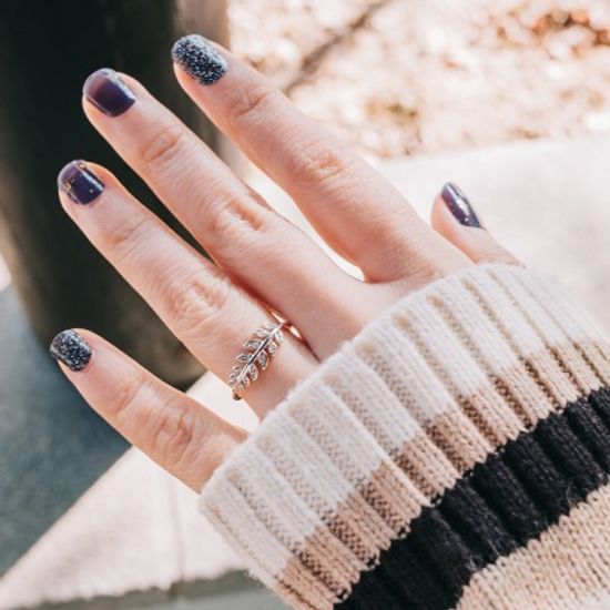 실버 리프 포인트 반지