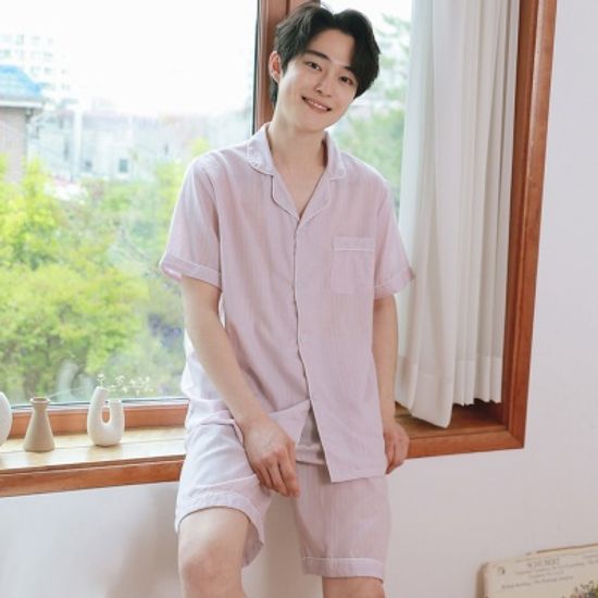 (통풍소재) 비올렛 여름 커플 원피스 잠옷 파자마