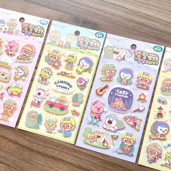 캠핑뽀로로 말랑스티커(4디자인 1세트)