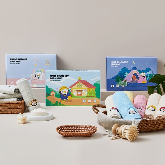 펭수 고리형 순면 핸드타월 5장 세트 BPHT05