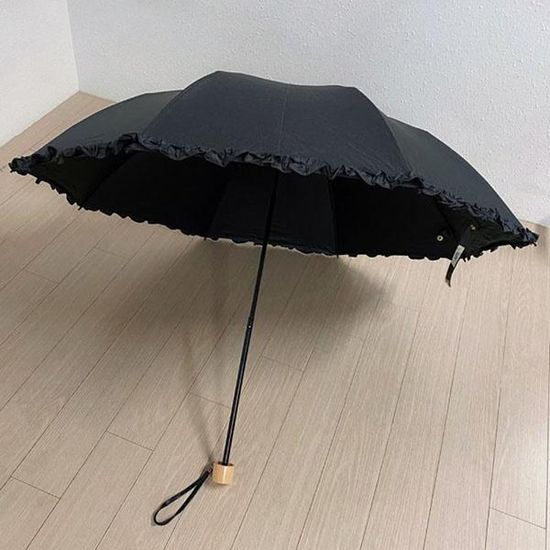[애슬릿]블랙 프릴 접이식 가벼운 예쁜 미니 양산