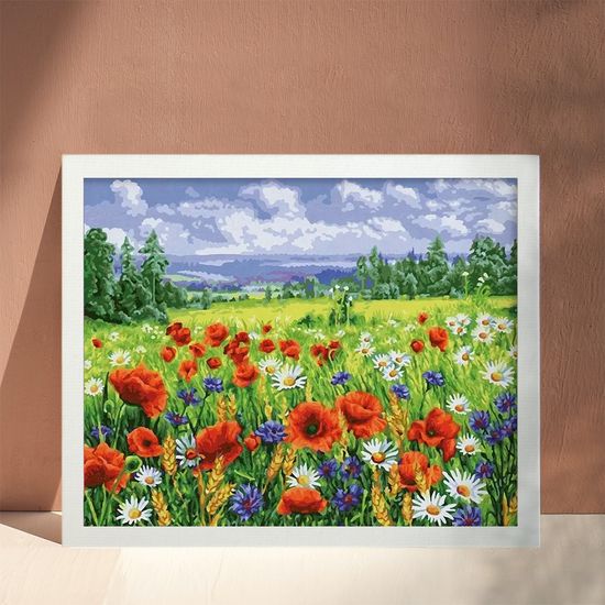 골피아 DIY 그림그리기 유화세트 40x50cm, 꽃들판언덕