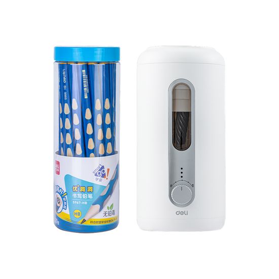 델리 올에이 자동연필깎이_삼각 교정 점보 연필 세트