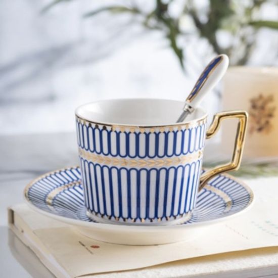 유럽풍 클래식 골드라인 커피잔 세트