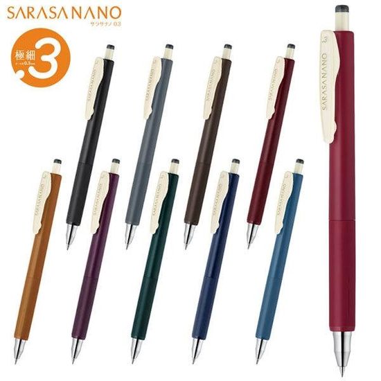 제브라 0.3mm 중성펜 사라사나노 빈티지 5색 JJH72-5C