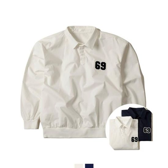 69아플리케 오버핏 셔츠맨투맨 2COLOR