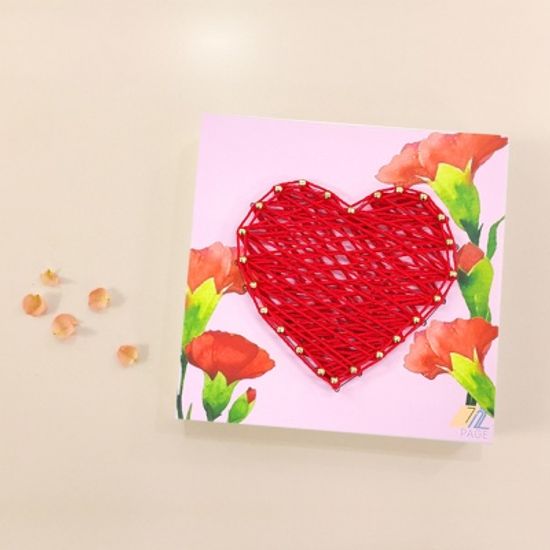 카네이션 하트 스트링아트 만들기 패키지 (스티커)