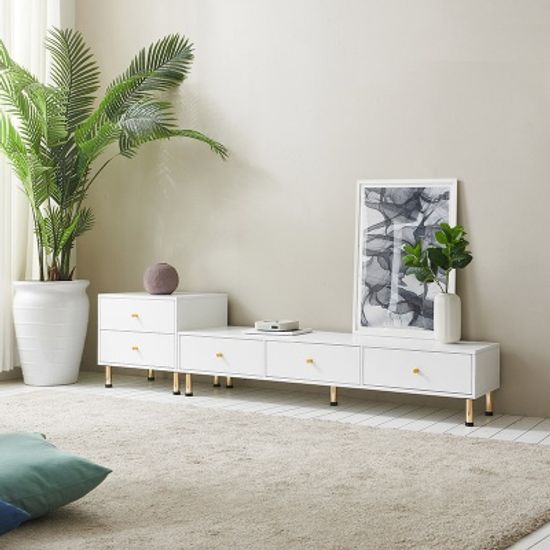 데넬 골드 1단 거실장 세트 (착불)