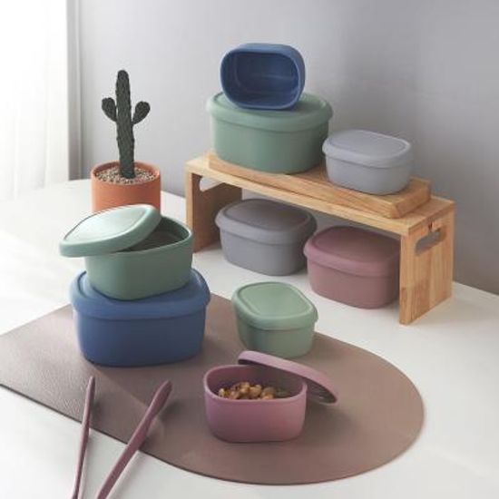 실리콘 밀폐용기 전자레인지 도시락 2개 SET