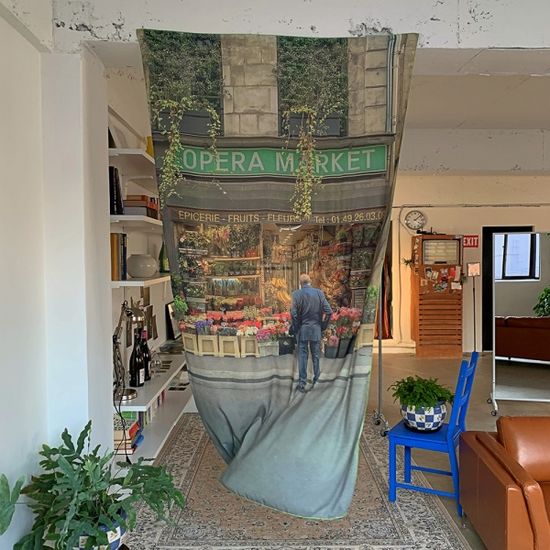 오페라 마켓 115x200 대형 쉬폰 패브릭포스터