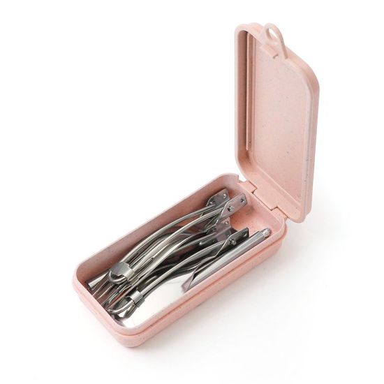 하이캠핑 접이식 수저 포크 세트 백패킹 젓가락 핑크