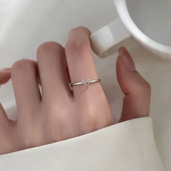 하트 러브 반지 오픈 링 반지 애끼 엄지 검지 링 반지