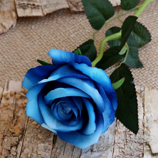로즈가든 벨벳 장미 조화(블루) 홈데코 꽃꽂이