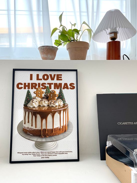 크리스마스 진저쿠키 케이크 베이커리 포스터