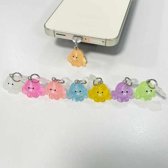 미니 야광 문어 C타입 먼지 마개 충전단자 보호캡 