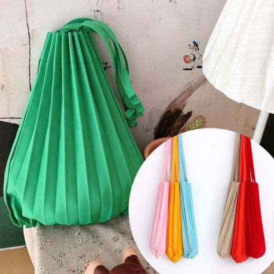 주름 플리츠 데일리 캔버스 에코백