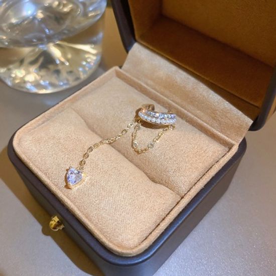 드롭 피어싱 큐빅 진주 이어커프 귀걸이 세트 이어링