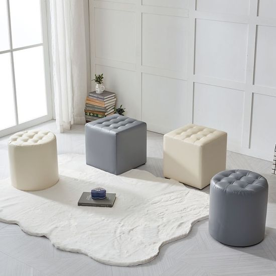 에스미 스툴 인조가죽 심플 높은 화장대 보조 의자