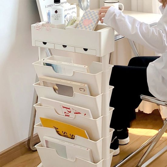 북트롤리 책꽂이 북 카트 5단 학습 트롤리