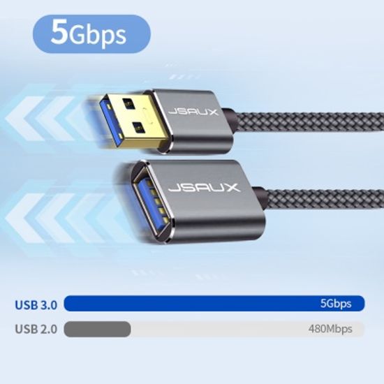JSAUX USB 3.0 연장케이블 메탈 고속충전 연장선